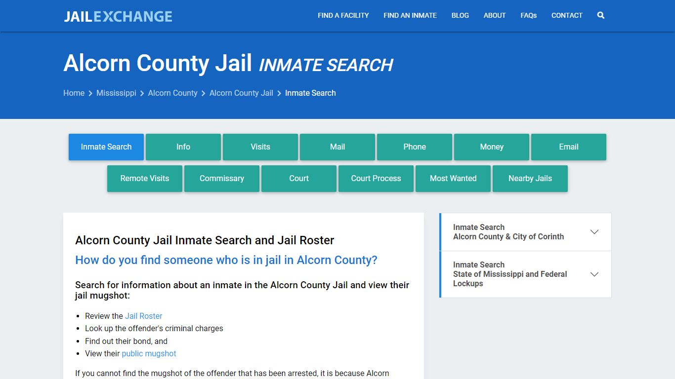 Inmate Search: Roster & Mugshots - Alcorn County Jail, MS