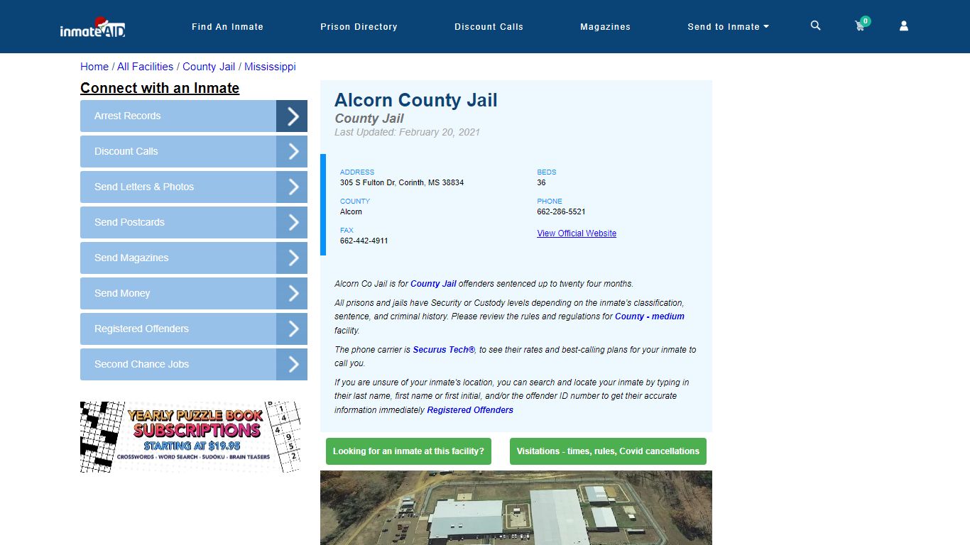 Alcorn County Jail - Inmate Locator - Corinth, MS